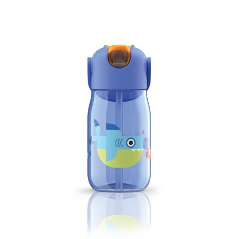 Zoku - Borraccia Bottiglia Bimbo con Flip Cannuccia Colore Blu 400 ml