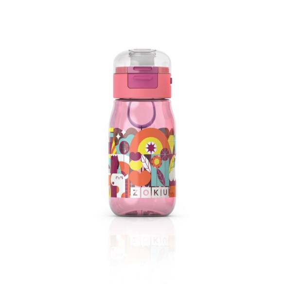 Zoku - Borraccia Bottiglia Bimbo con Flip Cappuccio Colore Rosa 475 ml