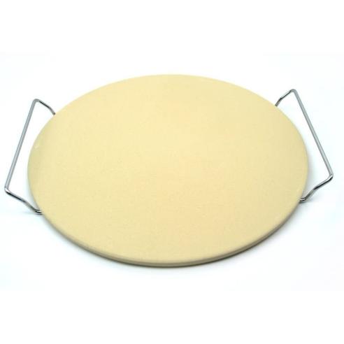 Küchenprofi - Teglia Pietra Refrattaria Tonda per Pizza con Supporto in Acciaio 30 cm