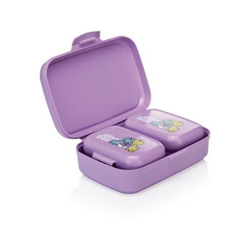 Tescoma - Contenitori Portamerenda per Bimbo 3 pezzi Viola Dino