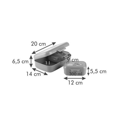 Tescoma - Contenitori Portamerenda per Bimbo 3 pezzi Blu Dino