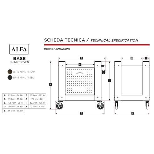 Alfa Forni - 5 Minuti Forno Pizza a legna da esterno con base per la casa