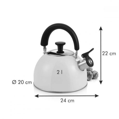 Tescoma - Bollitore Acqua Calda con Fischietto 2 Litri Crema