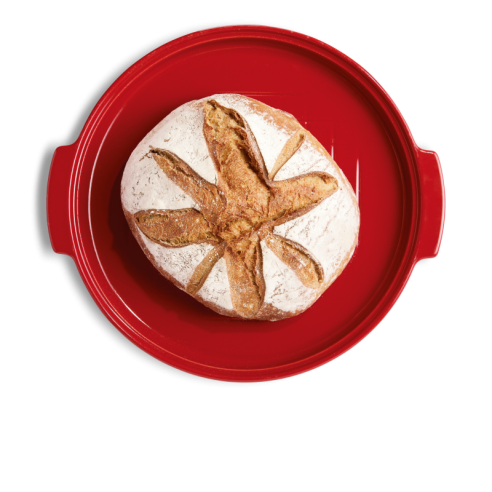 Emile Herny - Stampo Cuoci Pane Tondo in Ceramica 32 cm Rosso EH349507