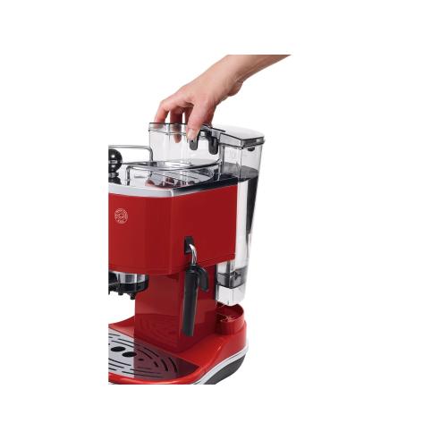 De Longhi Macchina Caffè Espresso Cappuccino Icona Rossa ECO 311.R Cialde e Polvere