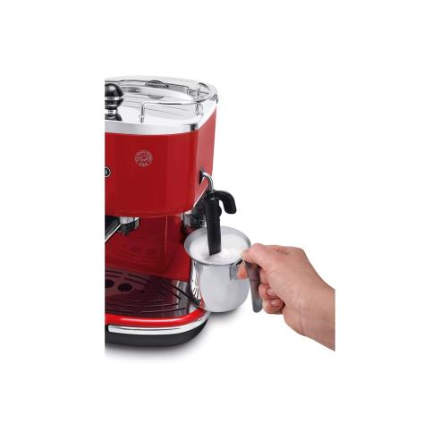 De Longhi Macchina Caffè Espresso Cappuccino Icona Rossa ECO 311.R Cialde e Polvere