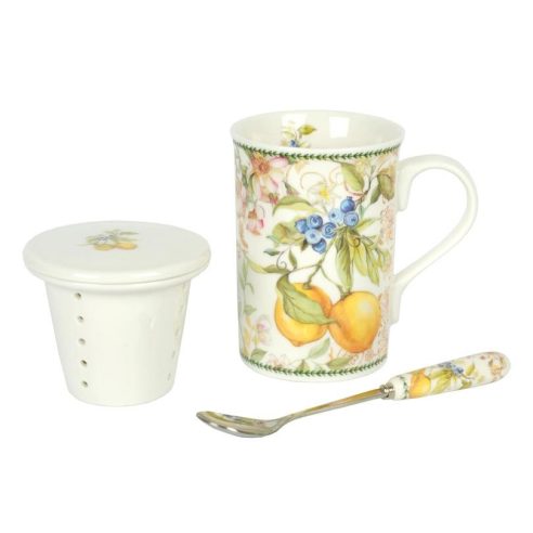 Tazza Mug per Tisana con Cucchiaino Set Regalo