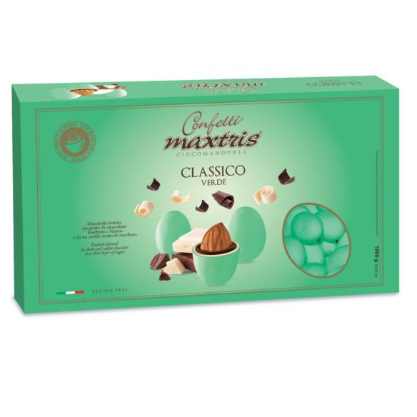 Maxtris - Confetti ciocomandorla classico verde 1 kg senza glutine