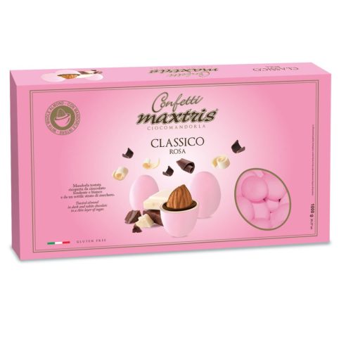Maxtris - Confetti ciocomandorla classico rosa 1 kg senza glutine