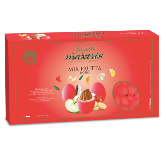 Maxtris - Confetto ciocomandorla mix frutta rosso 1kg senza glutine