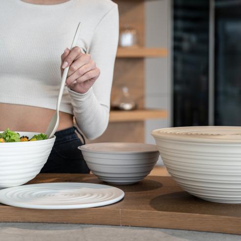 Guzzini - Ciotola Contenitore con Coperchio L Tierra Bianco Latte 18 cm