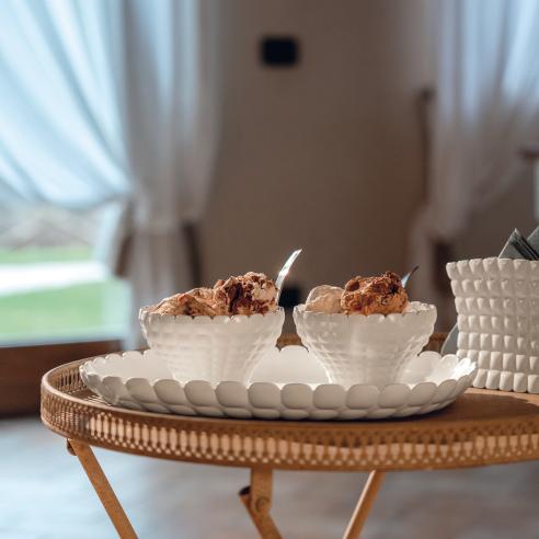 Guzzini - Vassoio da portata M bianco latte Tiffany 32 cm