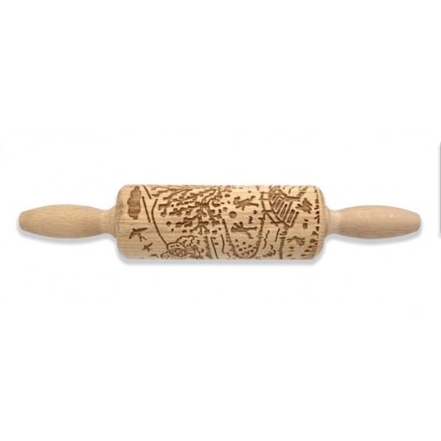 Folkroll - Mattarello Piccolo in Legno Decoro Paesaggio