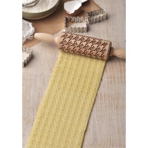 Folkroll - Mattarello Piccolo in Legno Decoro Pied de Poule