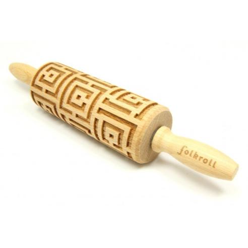 Folkroll - Mattarello Piccolo in Legno Decoro Labirinto