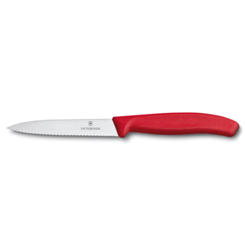 Victorinox - Coltello spelucchino classico rosso lama ondulata