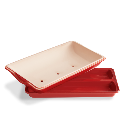 Emile Henry - Stampo cuoci pane ciabatta in ceramica grand cru rosso