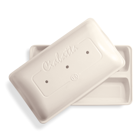Emile Henry - Stampo cuoci pane ciabatta in ceramica lino crema