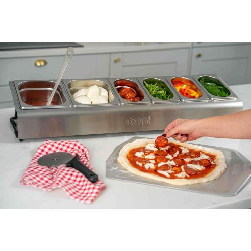 Pizza topping station Ooni Stazione porta condimenti per pizza in acciaio 6 posti