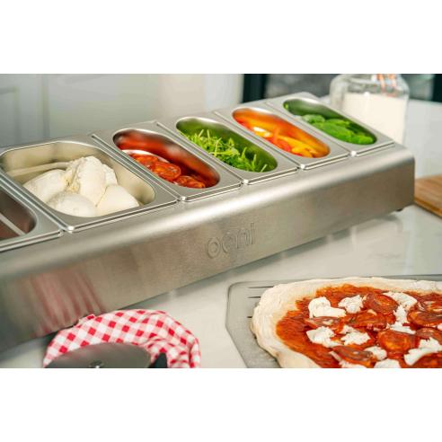 Pizza topping station Ooni Stazione porta condimenti per pizza in acciaio 6 posti
