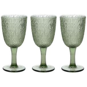 Tognana - Set 3 Calici bicchieri in vetro 280 ml linea Davor verde