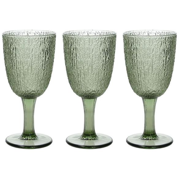 Tognana - Set 3 Calici bicchieri in vetro 280 ml linea Davor verde