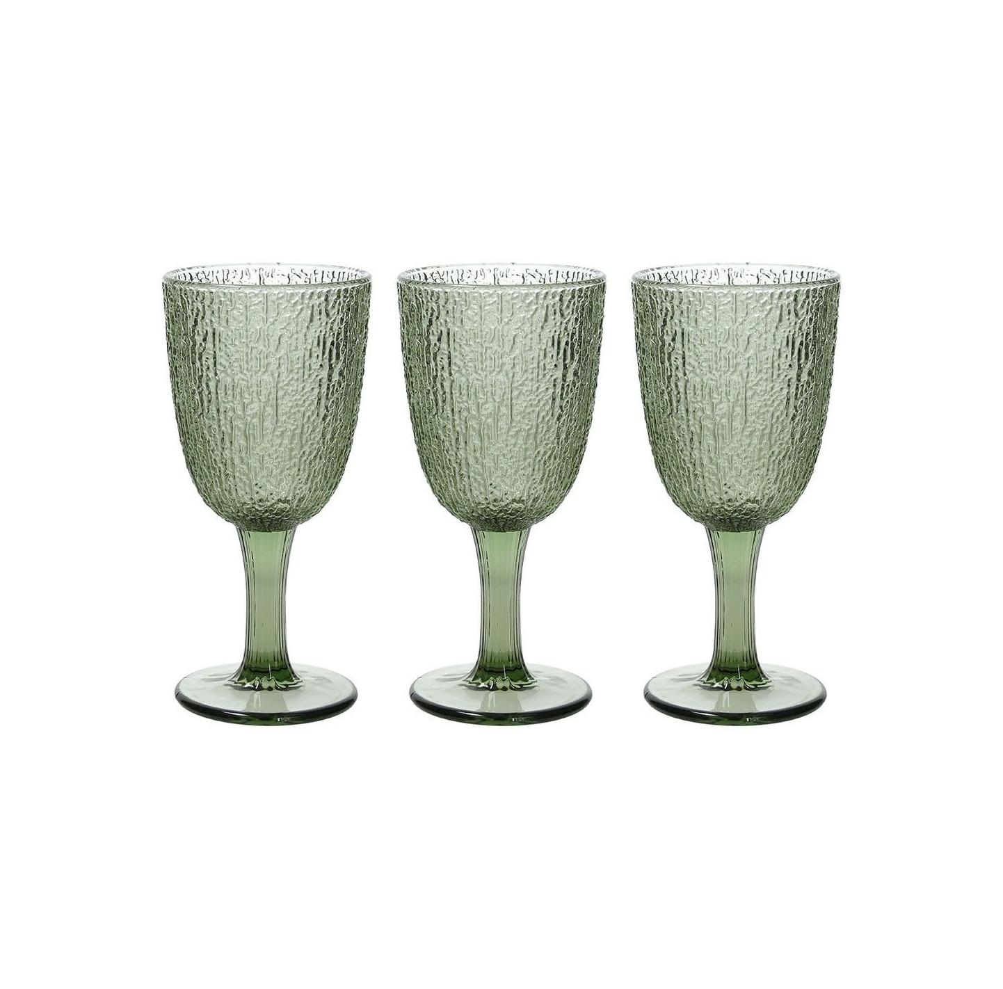 Tognana - Set 3 Calici bicchieri in vetro 250 ml linea Davor verde