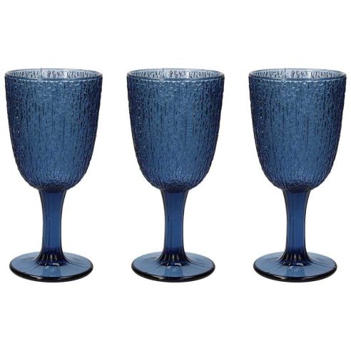 Tognana - Set 3 Calici bicchieri in vetro 250 ml linea Davor blu