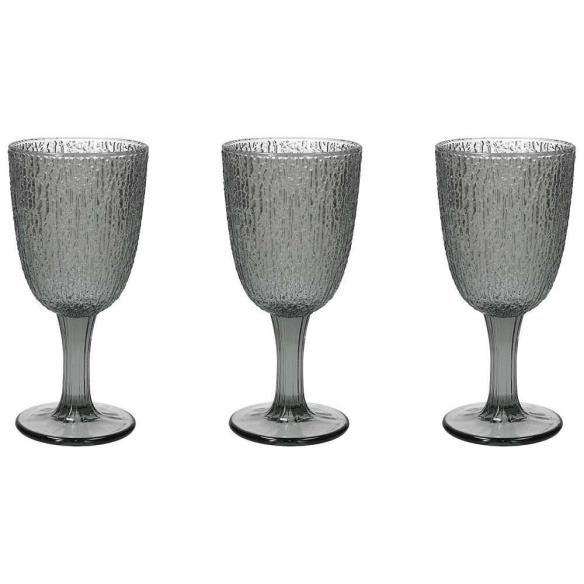 Tognana - Set 3 Calici bicchieri in vetro 250 ml linea Davor grigio