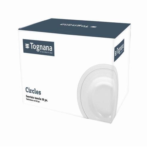 Tognana - Servizio di Piatti in Porcellana 18 Pz Circles
