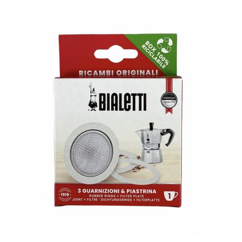Ricambio Bialetti Moka 1 Tazza - Guarnizioni e Filtro Originale