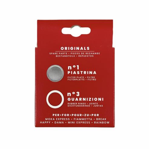Ricambio Bialetti Moka 1 Tazza - Guarnizioni e Filtro Originale