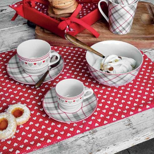 Tognana - Set 6 Tazzine da caffè con piattino in porcellana linea Brunico