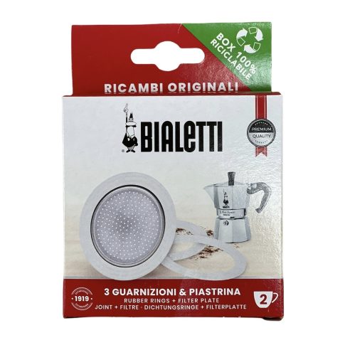 Bialetti - Blister guarnizione + piastra 2 tazze