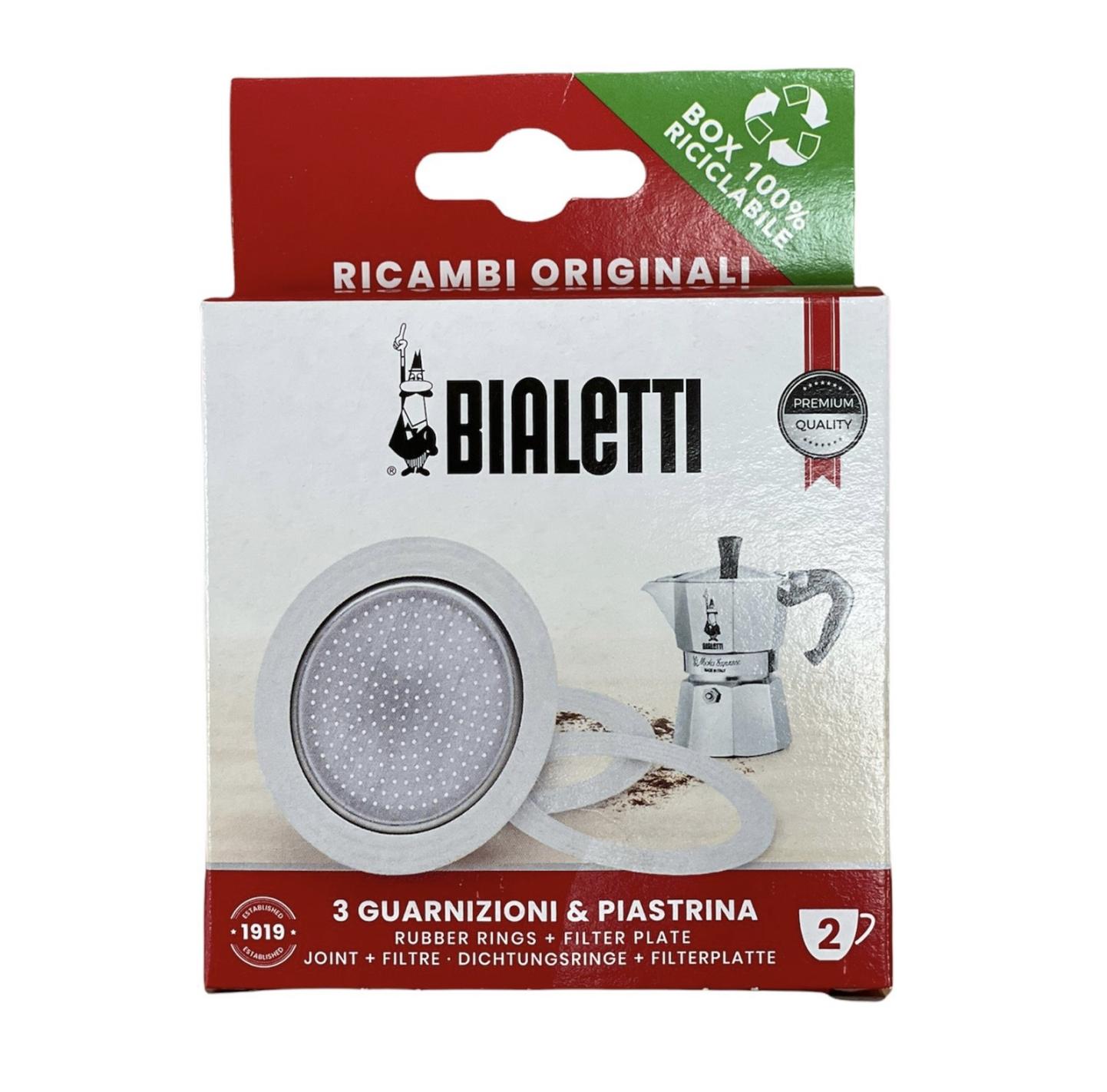 Bialetti Blister ricambio guarnizione + piastra 2 tazze