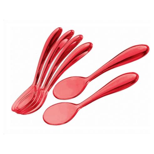 Guzzini - Set 6 cucchiaini in plastica 12 cm rosso
