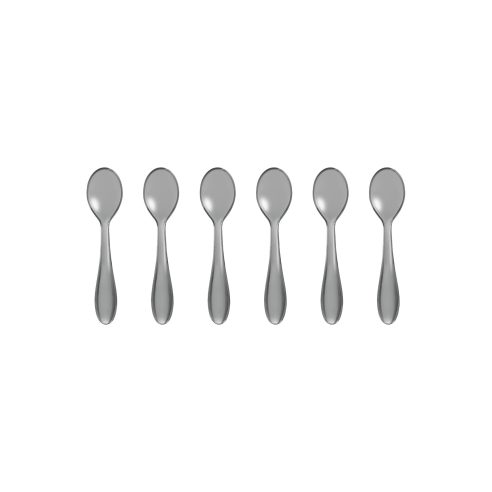 Guzzini - Set 6 cucchiaini in plastica 12 cm grigio