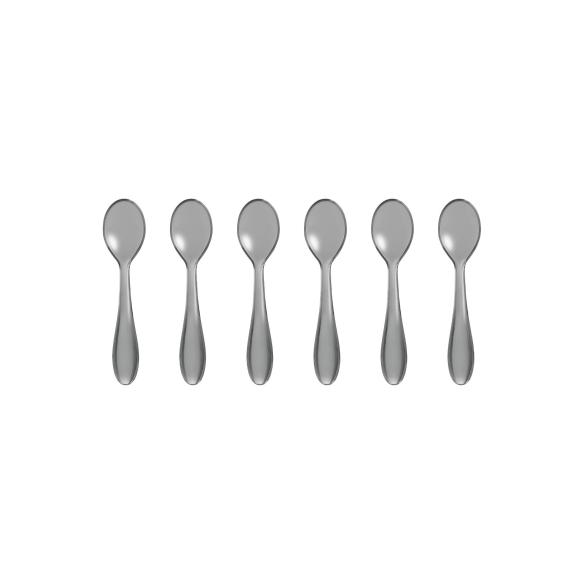 Guzzini - Set 6 cucchiaini in plastica 12 cm grigio