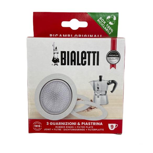 Bialetti - Blister ricambio guarnizione + piastra 9 tazze