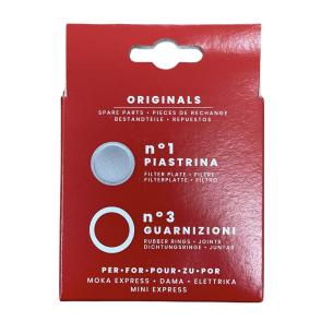 Ricambio Bialetti 3 Guarnizioni + 1 Piastrina Moka 3-4 Tazze 2