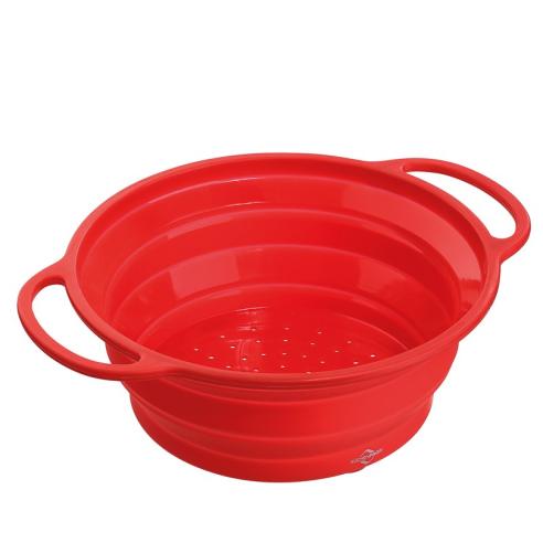 Kuchenprofi - Scolapasta pieghevole in silicone rosso 24 cm