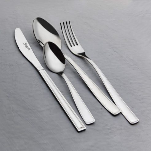 Salvinelli - Cucchiaio da tavolo nickel free modello Capri in acciaio 18/c spessore 1,5 mm set 12 pezzi