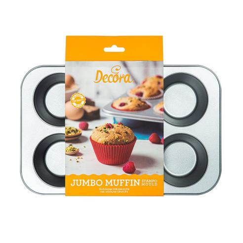 Decora - Teglia Jumbo Muffin 6 cavità diametro 9 cm