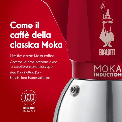 Bialetti - New Caffettiera Moka Induction 4 tazze rossa