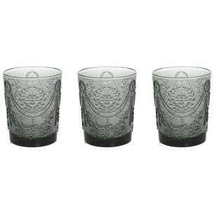 Tognana - Set 3 bicchieri in vetro 320ml grigio Savoia