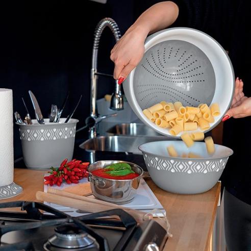 Stefanplast - Ciotola in plastica 29 cm linea tosca grigio