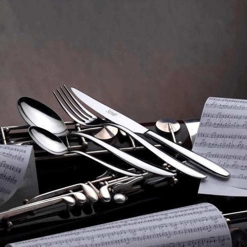 Salvinelli - Forchetta da tavola modello Fast in acciaio inox spessore 2.5 mm set 12 pezzi