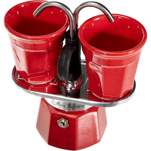 Bialetti - Caffettiera moka mini express 2 tazze rossa