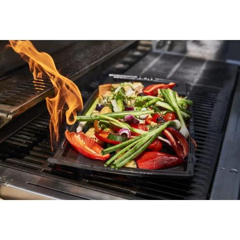 Staub - Piastra teppanyaki rettangolare liscia in ghisa smaltata 48 cm nera