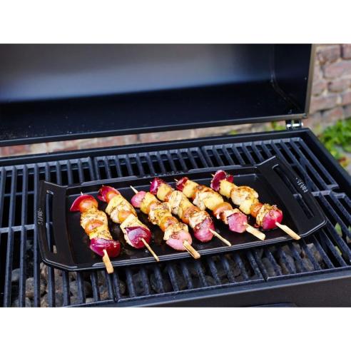 Staub - Piastra teppanyaki rettangolare liscia in ghisa smaltata 48 cm nera